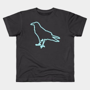 80's Gift 80s Retro Neon Sign Crow Kids T-Shirt